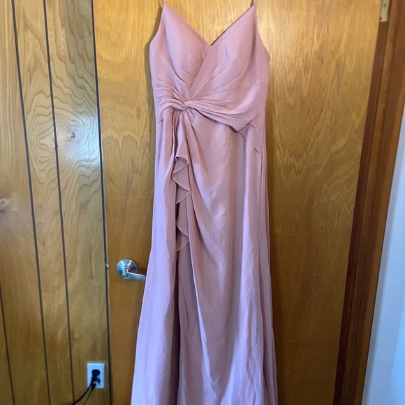 AZAZIE dusty rose chiffon bridesmaid dress size 6